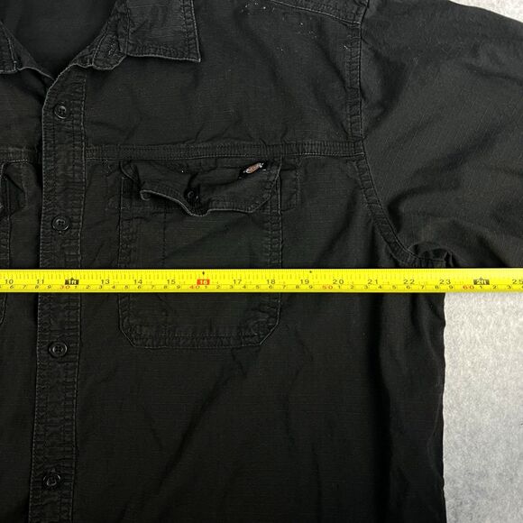 Dickies Mens XL Black Relaxed Fit Button Up Work Shirt Utility Durable Casual - Picture 8 of 14